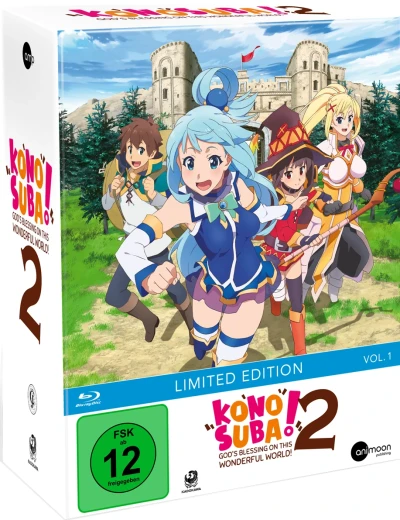 KonoSuba! God’s Blessing on This Wonderful World! Staffel 2 - Vol. 1/3: Limited Mediabook Edition [Blu-ray] + Sammelschuber + Plüschkatze
